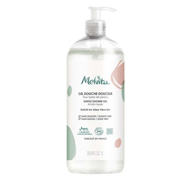 Gel douche douceur, 1L Melvita - Parashop