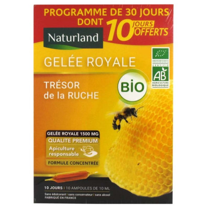 Gelée Royale Bio 20 ampoules + 10 OFFERTES Naturland - Parashop