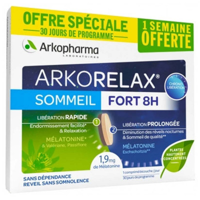 ARKORELAX Sommeil Fort 8H 30 Comprimés Arkopharma - Parashop