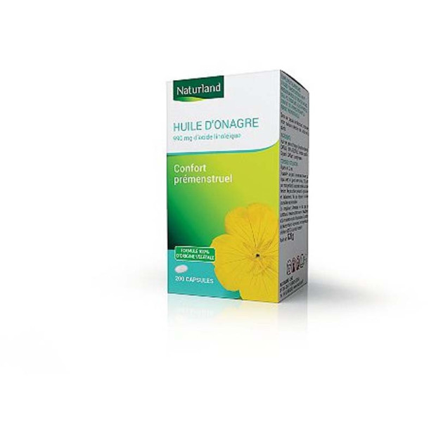 Huile d'Onagre, 200 capsules Naturland - Parashop
