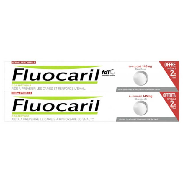 BI-FLUORÉ 145mg Dentifrice Blancheur, 2x75ml Fluocaril - Parashop