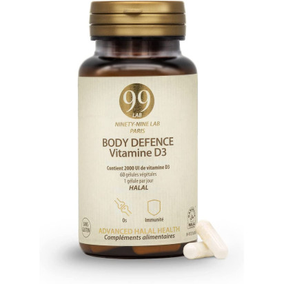 BODY DEFENCE Vitamine D3 Halal, 30 gélules 99Lab - Parashop