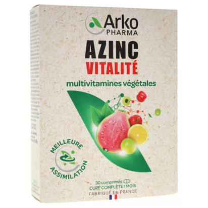 AZINC VITALITÉ Multivitamines végétales, 30 comprimés Arkopharma - Parashop