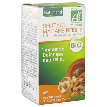 Shiitaké Maitaké-Reishi bio, 40 végécaps Naturland - Parashop