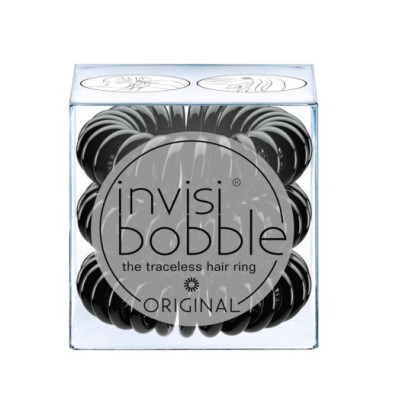 Invisibobble élastique cheveux noir, x3