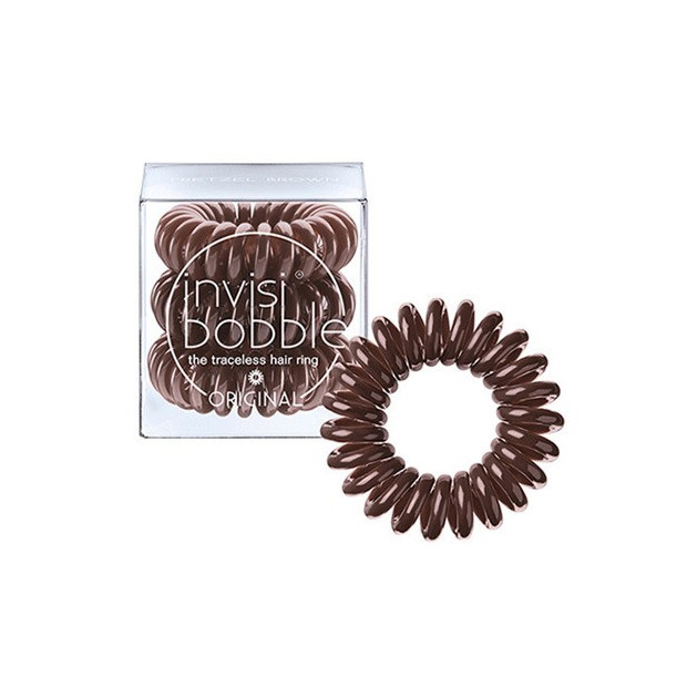 Invisibobble élastique cheveux pretzel brown, x3