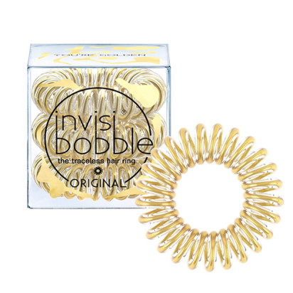 Invisibobble élastique cheveux you're golden, x3