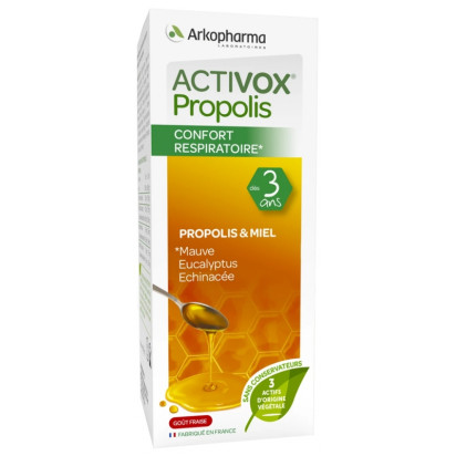 ACTIVOX Propolis confort respiratoire sirop arôme fraise, 140ml Arkopharma - Parashop