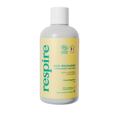 Éco-recharge déodorant Naturel Citron Bergamote, 150ml Respire - Parashop