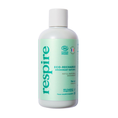 Éco-recharge déodorant Naturel Thé Vert, 150ml Respire - Parashop