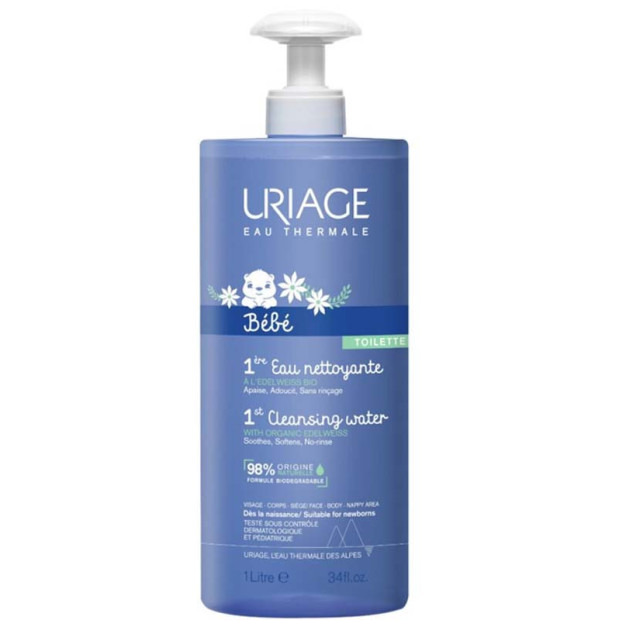 BÉBÉ 1ère Eau Nettoyante, 1L Uriage - Parashop