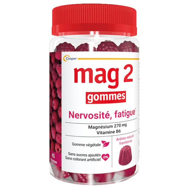 MAG2 Gommes Framboise Nervosité Fatigue, 45 gommes
