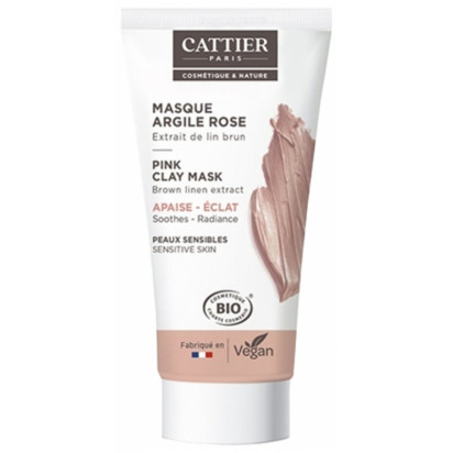 Masque argile rose peaux sensibles bio, 30ml