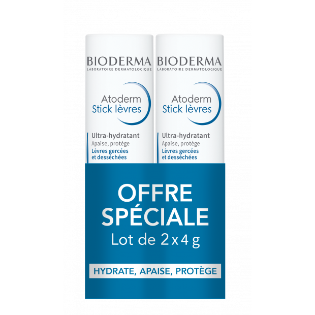 ATODERM Stick Lèvres, lot 2x4g Bioderma - Parashop