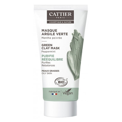 Masque argile verte peaux grasses bio, 30ml