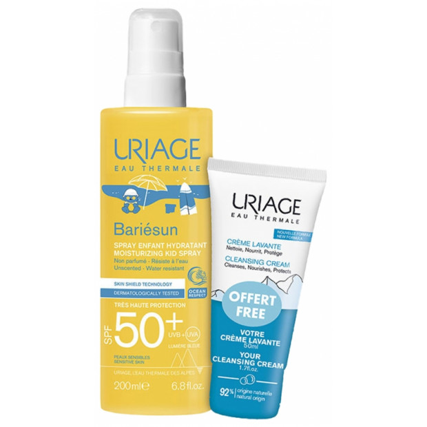 BARIESUN Spray enfant SPF50+, 200ml + Crème lavante 50ml OFFERTE Uriage - Parashop