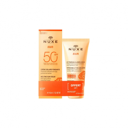 SUN Creme fondante visage SPF50 50ml + Lait fraîcheur après-soleil 50ml OFFERT Nuxe - Parashop