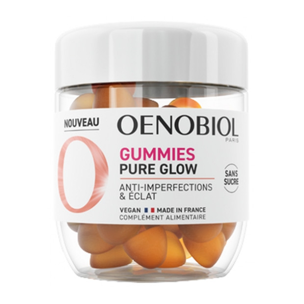 Pure Glow anti-imperfections & éclat, 60 gummies Oenobiol - Parashop