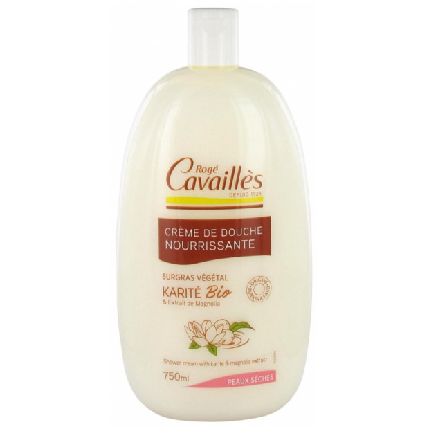 Crème de douche nourrissante karité bio & extrait de magnolia, 750ml Rogé Cavailles - Parashop