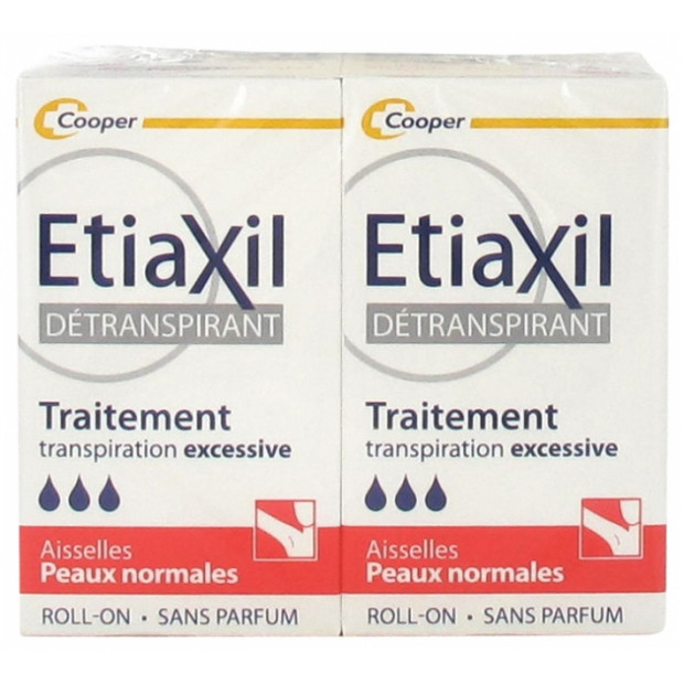 Détranspirant traitement transpiration excessive, lot 2x15ml Etiaxil - Parashop