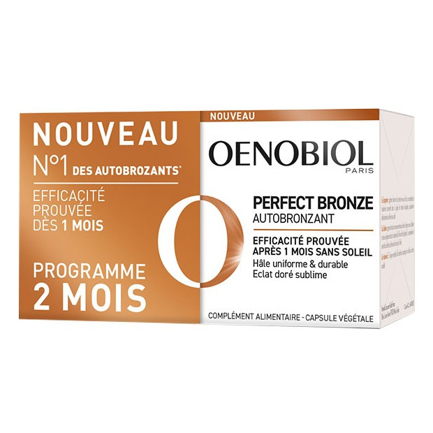 PERFECT BRONZE Autobronzant 2 mois, lot 2x30 capsules Oenobiol - Parashop