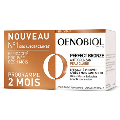 PERFECT BRONZE Autobronzant peaux claires 2 mois, lot 2x30 capsules Oenobiol - Parashop