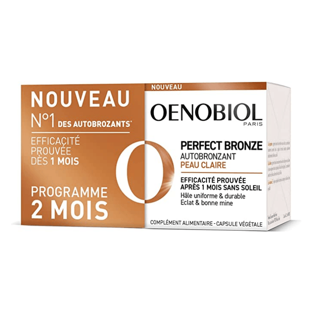 PERFECT BRONZE Autobronzant peaux claires 2 mois, lot 2x30 capsules Oenobiol - Parashop