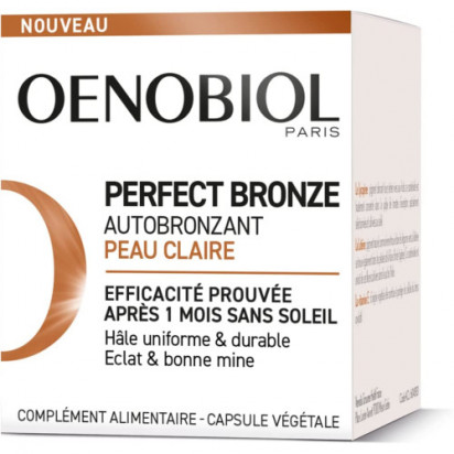 PERFECT BRONZE Autobronzant peaux claires 1 mois, 30 capsules Oenobiol - Parashop