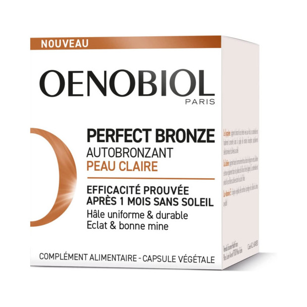 PERFECT BRONZE Autobronzant peaux claires 1 mois, 30 capsules Oenobiol - Parashop