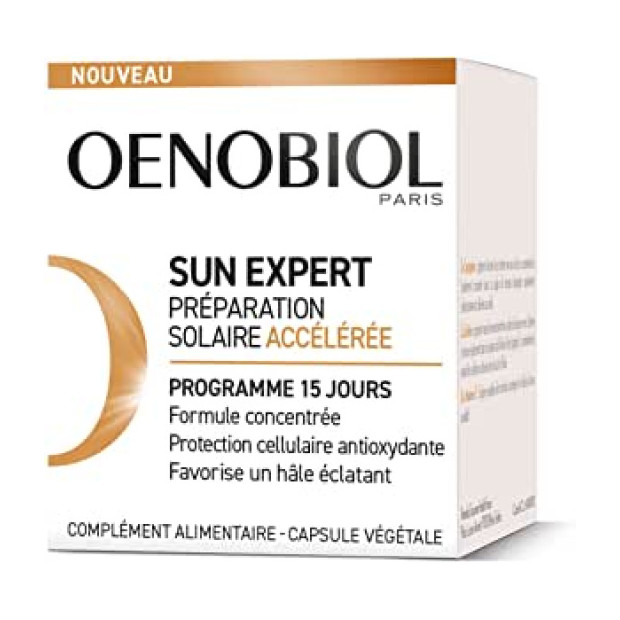 SUN EXPERT Préparation solaire accelerée, 15 capsules Oenobiol - Parashop