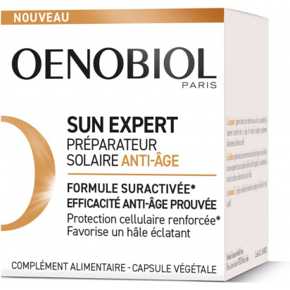 SUN EXPERT Préparation solaire anti-âge 1 mois, 30 capsules Oenobiol - Parashop