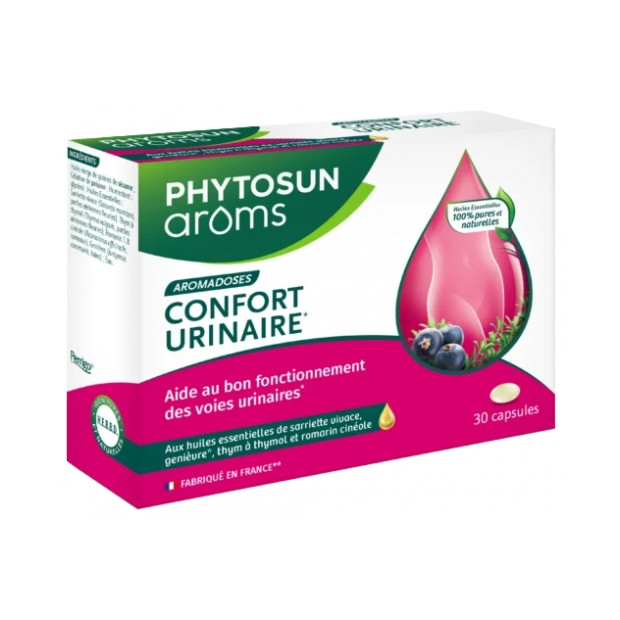 Aromadoses confort urinaire, 30 capsules Phytosun Aroms - Parashop