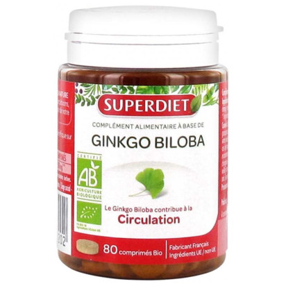 Ginkgo biloba bio, 80 comprimés