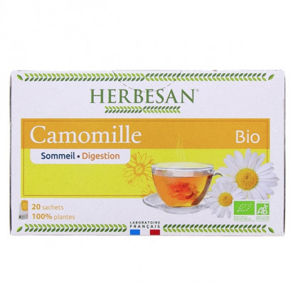 Infusion bio camomille digestion sommeil, 20 sachets Herbesan - Parashop