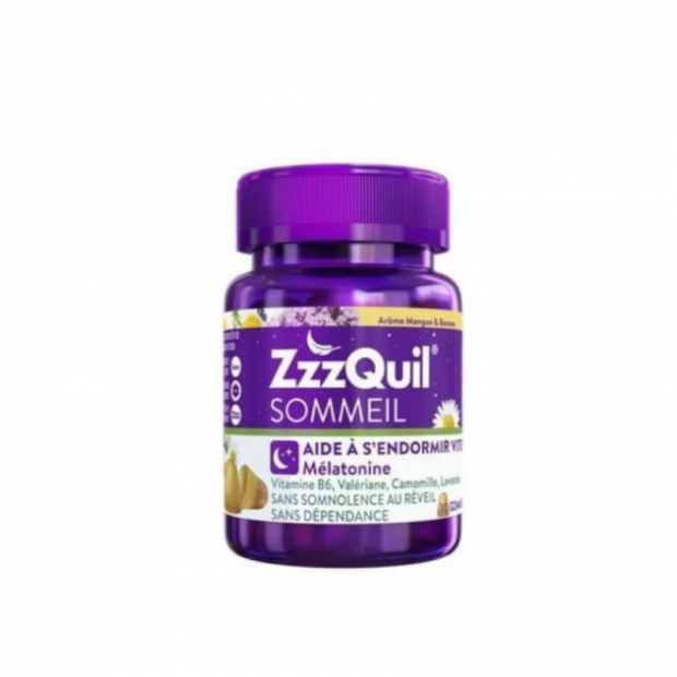 ZzzQuil Sommeil mangue banane, 30 gummies
