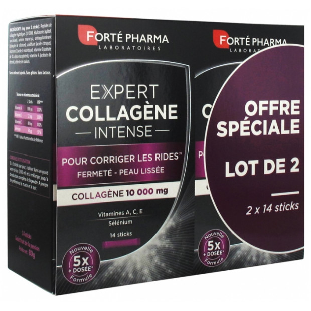 EXPERT Collagène intense, lot 2x14 sticks Forte Pharma - Parashop