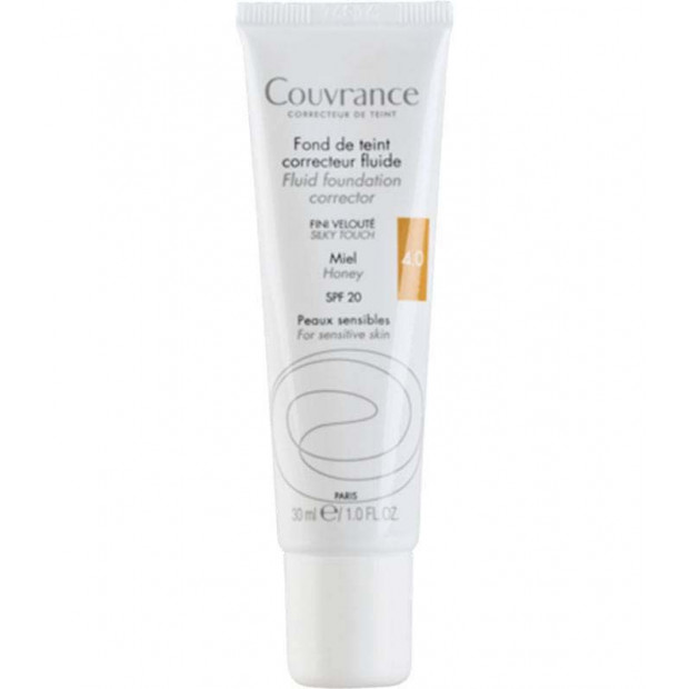 COUVRANCE Fond de teint correcteur fluide, Miel (04), 30ml