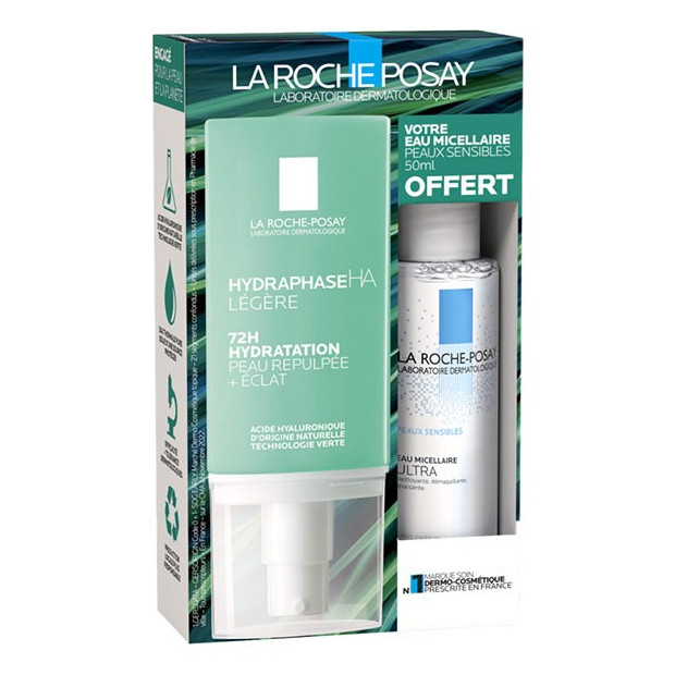 Coffret Hydraphase HA Légère 50ml + Eau Micellaire 15ml OFFERTE La Roche-Posay - Parashop