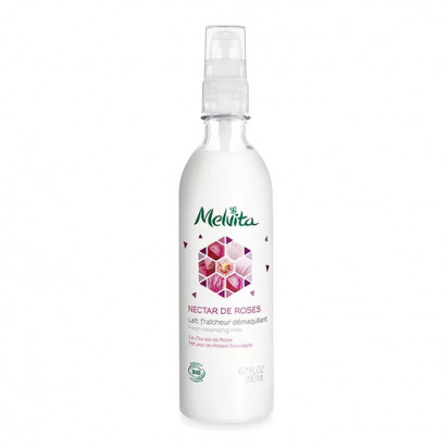 NECTAR DES ROSES Lait fraîcheur démaquillant. Fl-pompe 200ml  Melvita - Parashop