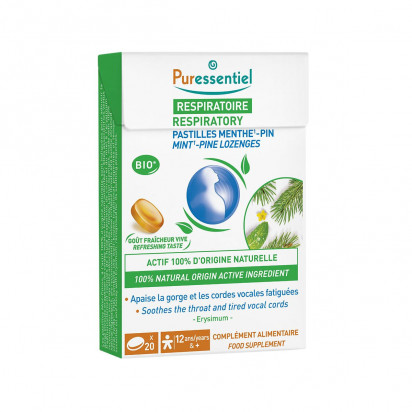 Pastilles Respiratoire Gorge Menthe-Pin, 20 pastilles Puressentiel - Parashop