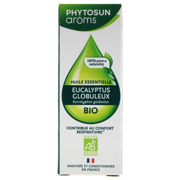 Huile essentielle Eucalyptus Globuleux bio, 10ml Phytosun Aroms - Parashop