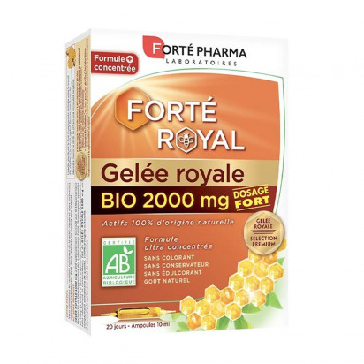 Gelée Royale bio 2000mg, 20 ampoules Forte Pharma - Parashop