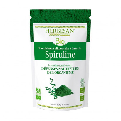 Spiruline poudre Bio, 200g Herbesan - Parashop