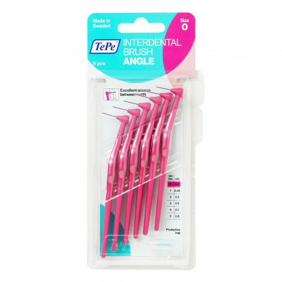 Brossette Interdentaire Angle™ Rose 0.4mm, x6 Tepe - Parashop