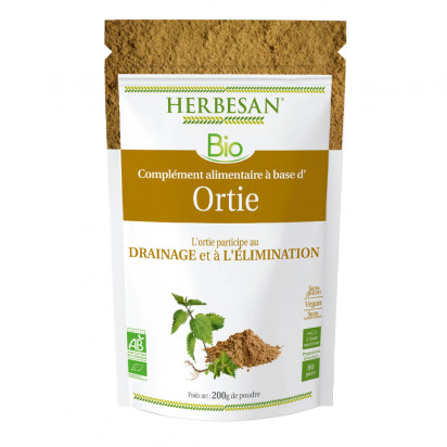 Ortie poudre bio, 200g Herbesan - Parashop