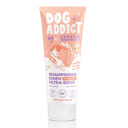 DOG ADDICT Shampoing Chien Tous Pelages Sans Sulfate, 200ml Energie Fruit - Parashop