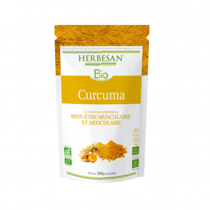 Curcuma poudre bio, 200g Herbesan - Parashop