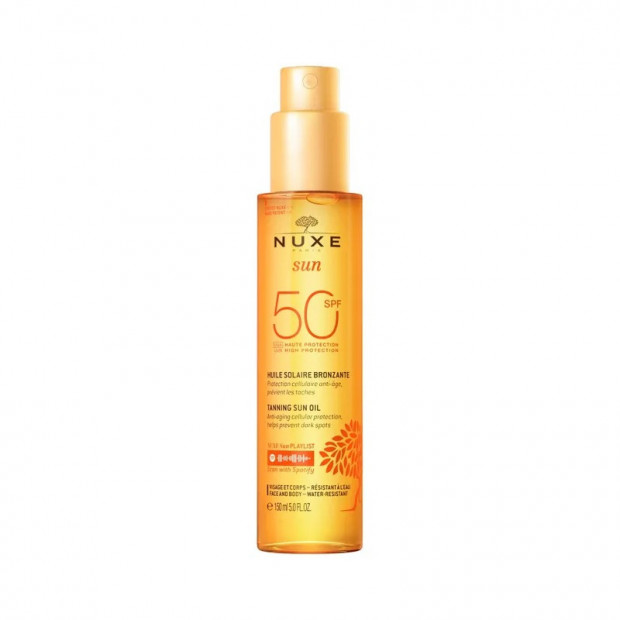 SUN Huile solaire bronzante SPF50, 150ml Nuxe - Parashop