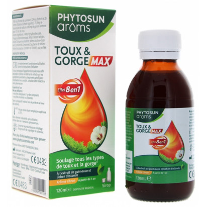 Sirop Toux et Gorge Max, 120ml Phytosun Aroms - Parashop