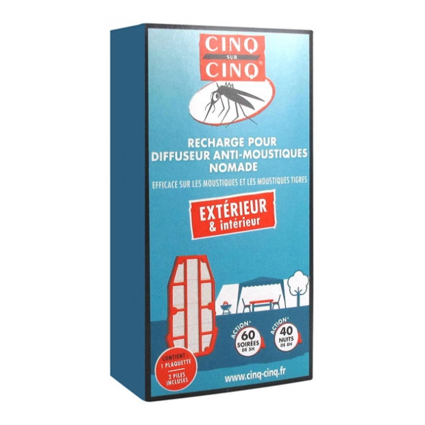 Cinq sur Cinq Recharge pour Diffuseur Anti-Moustiques Nomade